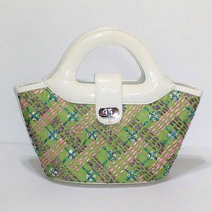 Lulu Guinness raffia embellished handbag